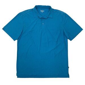 Straight Down Polo Shirt Men XL Extra Large Paris Blue Short Sleeve Stretch Golf